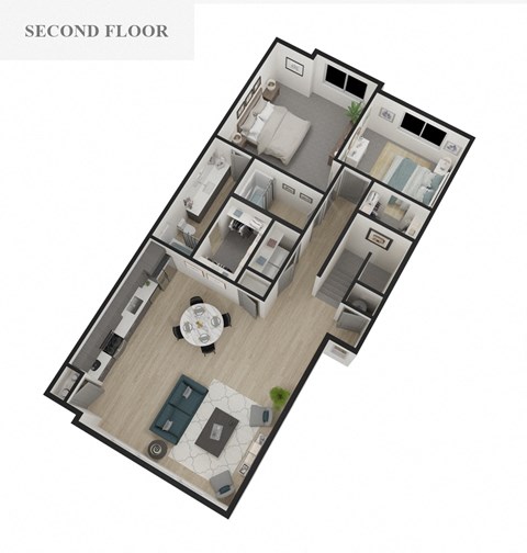 3D floorplan of an apartment unit